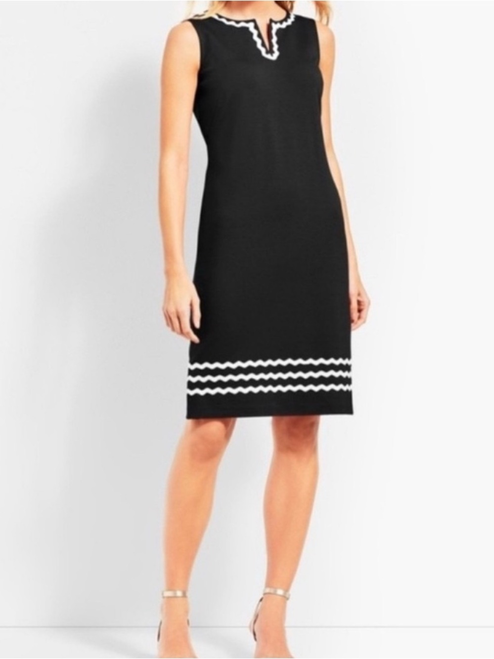 Talbots Black & White Rick Rack
Trim Dress